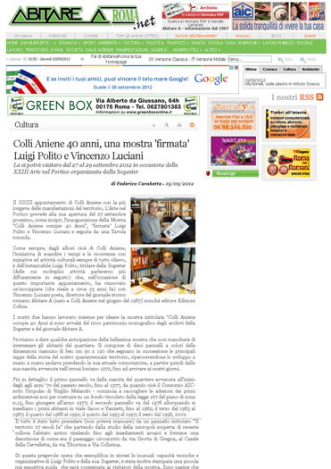 40 anni Colli Aniene | Articolo Abitare A